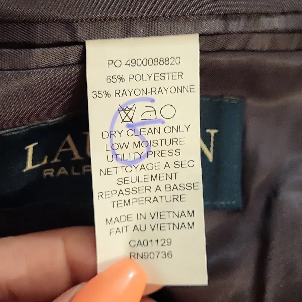 Lauren Ralph Lauren Gray Slimming Suit Jacket Size 36‎